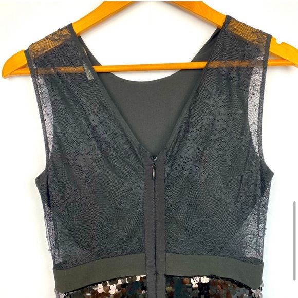 NWT! BCBG MAXAZARIA REYNA SEQUINS AND LACE BLACK DRESS - Picture 7 of 11